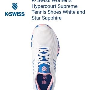 KSwiss Tennis Shoes. Hypercourt supreme. White and star sapphire. Size 7